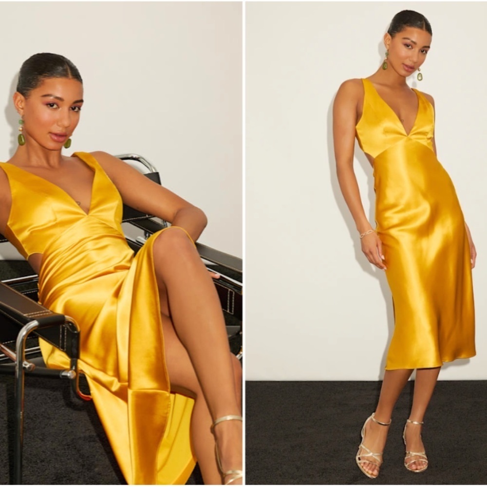 LULU's Sexy Elegant Modern Chic Wedding Promo Formal Vacation Midi Dress - Picture 5 of 5